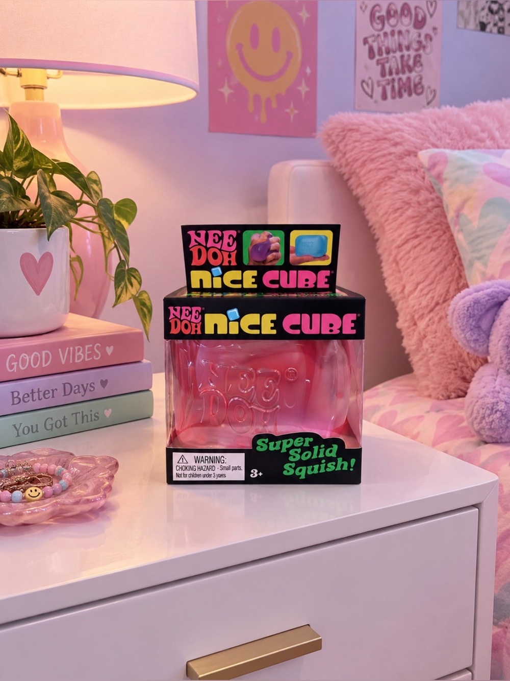 NeeDoh Nice Cube Sensory Squishy Fidget Toy 💓Pink NWT